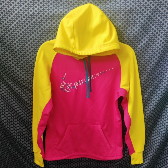Nike Therma fit- Women's neon pink, yellow & blue pullover sweatshirt. Size - XS - Picture 7 of 10